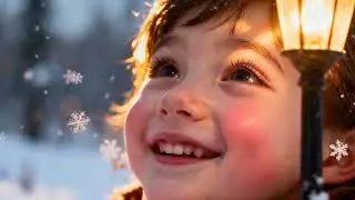 Winter's Magic Light [AI music video]. Calm music. Piano and female vocalist