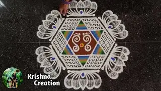 kirushna jayanti padi kolam | Gokulashtami muggulu | 5x3 dot aavani madham kolam | padi kolam muggu