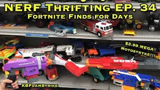 KBFoamStrike's NERF THRIFTING Vlog EP. 34: Fortnite Finds For Days, MEGA Motostryke, Stryfe & More!!