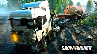 Carreguei uma TORA GIGANTE e liberei o MAPA NOVO! - SnowRunner In The Village #11