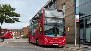 FRV. Вперед, Лондон, маршрут 99. Вулвич - центр города Бекслихит. Enviro400 Trident E121 (LX09 FBU)