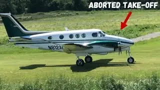 ABORTED TAKE OFF on a KING AIR 90 on a Grass Airstrip
