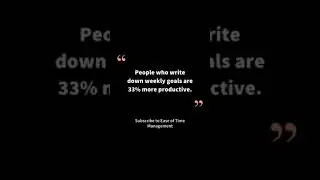Boost Productivity by 33%! 📋✅ Write Down Your Weekly Goals!  #easeoftimemanagement #productivitytips