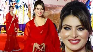 Urvashi Rautela Arrive At North Bombay Sarbojanin Durga Puja 2024