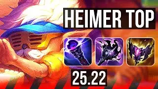 HEIMERDINGER vs WARWICK (TOP) | 8/1/5, 6 solo kills, Dominating | KR Master | 25.22