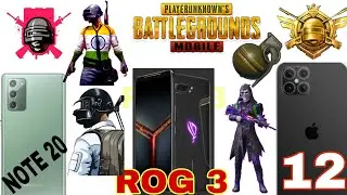 Note 20 Ultra VS Iphone 12 vs ROG 3 Speed test - Pubg Gameplay | Test game Mobile, pubg ping problem