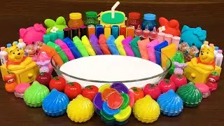 Mixing Random into GLOSSY Slime ! Satisfying Slime Video #323