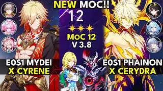 E0S1 Mydei x Cyrene & E0S1 Phainon x Cerydra | Memory of Chaos Floor 12 (3 Stars) | HSR 3.8