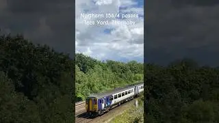 Northern Class 156/4 passes Tees Yard, Thornaby. #train #britishrail #trainspottinguk