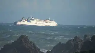 Interislander ferry in rough cook straight crossing