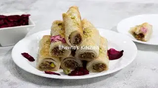 How to Make Baklava Rolls from Kawan Flaky Frozen Paratha Puff Pastry Video Recipe |Bhavna's Kitchen