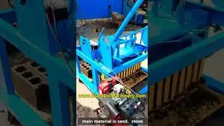 diesel engine powered movable concrete hollow block moulding machine #shorts #construction #machine