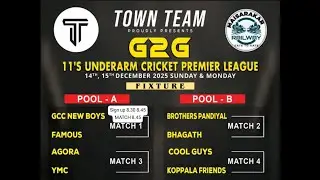 Town Team G2G 11's Underarm Cricket premier league 2025 Semi Final and final- YMC Mjr