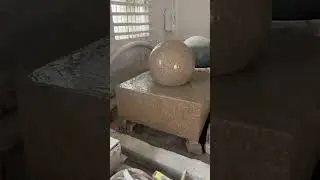 Rusty Yellow Granite Floating Ball Fountain for Project