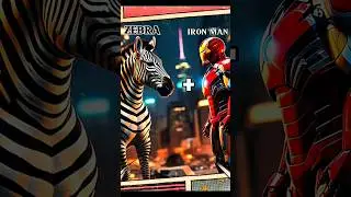 IRON MAN AND ZEBRA 🦓🤔🤔🤔 ONE BODY MIX AI IMAGE #trending #viral #shorts #viralshorts #shortsfeed