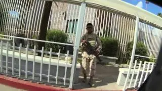 Mexican Army FX-05 Xiuhcoatl Assault Rifle, Automatic Weapon, GOPR6757, Los Algodones, Mexico
