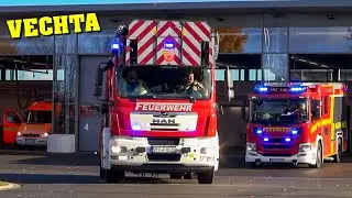 [FEU-3 in GOLDENSTEDT] - Feuerwehr VECHTA | Einsatzfahrt DL(A)K 23/12, LF 20 & ELW 1