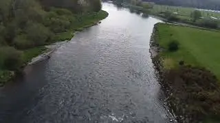 junction pool kelso fisherman falls in water (drone footage)