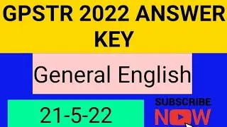 GPSTR EXAM 2022 ANSWER KEY// GENERAL ENGLISH