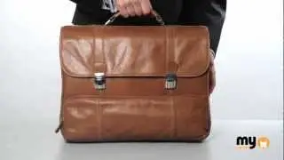 HAND CRAFTED TAN LAPTOP COMPATIBLE LEATHER BRIEFCASE by HIDEONLINE