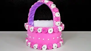 How to Make Pink Foam Sheet Basket in Simple Way