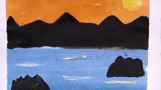 mountain view painting 🖌️🎨#wait for end 😮#beautiful  look #art #youtubeshorts