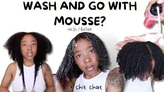 HOW TO WASH AND GO ON 3C/4A  NATURAL HAIR W/ MOUSSE + CHIT CHAT