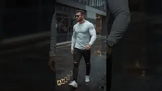 🔥 Cinematic Fitness Fashion | Power & Confidence Street Look 💪🚶&zwj;♂️#shorts #fashion
