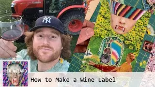 How I Make a Surreal Collage Art Wine Lables for Liten Buffel Winery
