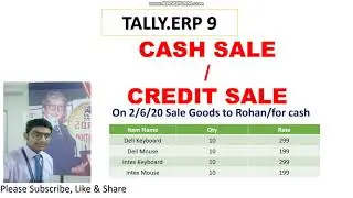 CASH SALES/CREDIT SALES IN TALLY ERP 9 IN HINDI