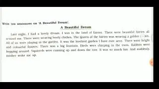 (29) PARAGRAPH WRITING SAMPLE:  A BEAUTIFUL DREAM