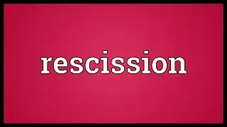 Rescission Meaning