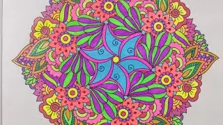 Flower Mandala| Mandala Coloring| Mandala| Neon Colors| Positivity| Music| Full of Colors|