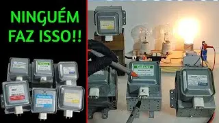 Teste do Magnetron do microondas com a l&acirc;mpada s&eacute;rie. Qual Magnetron usar ao troca-lo?