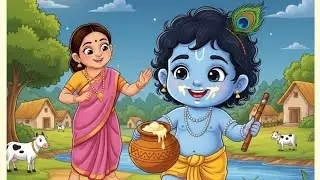 🦚Chhota Sa Kanha - Pyara Sa Kanha | Krishna Bhajan for Kids | So Ja Kanha Lori | RhymeWorld #shorts 