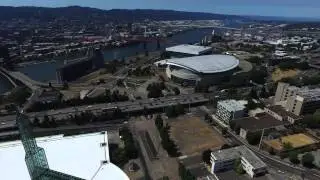 Portland - Aerial Oregon Convention Center Footage