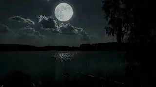 🌧 Deep Night Rain Beneath the Bright Moon and Moving Cloud Shadows 10 Hours