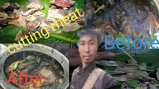 Night picnic vlog/ cooking wild meat with biggest crab//jungle in night @Nk Wangsujei..
