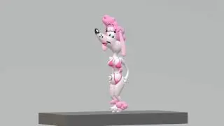 pink poodle model posing 3d
