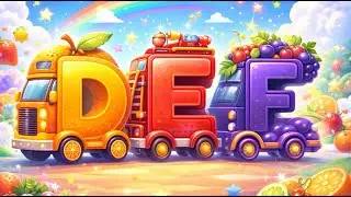 🚂ABC Song 🍎 Fruit Vehicle Parade 🚗 Learn Letters from A to Z #abcd