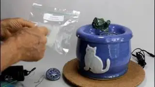 Pet Fountain PF16045, a ceramic pet drinking fountain handmade in the USA
