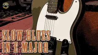 Slow blues backing track in E major