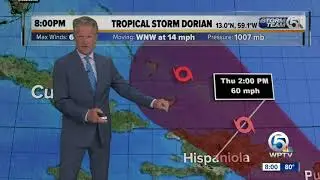 Tropical Storm Dorian nearing Barbados