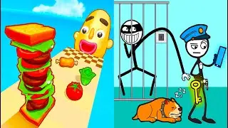 🔥Sandwich Runner Vs Thief Puzzle Hard Levels Challenge Walkthrough Gameplay TZ738