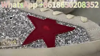 G-olden Goose Superstar Glitter Silver With Red