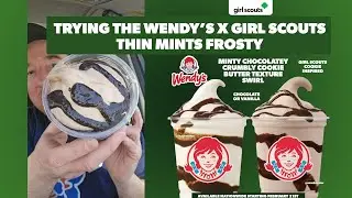 Trying the New Wendy's x Girl Scouts Thin Mints Frosty #wendys #fastfood #foodreview #icecream #mint