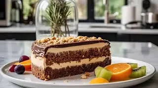 Vegan No Bake Snickers Slice Cake