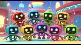 Nine Little Robots Beeping Loud | Kids Nursery Rhyme Song