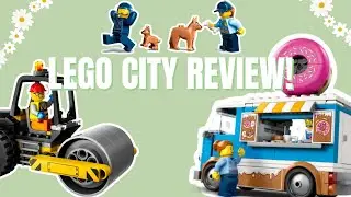 LEGO City Triple Review! Donut Truck, Steamroller, and Police Dog Training Sets