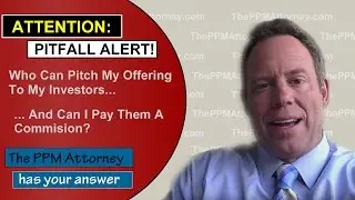 Who can help pitch my offering to investors and can I pay them a commission?